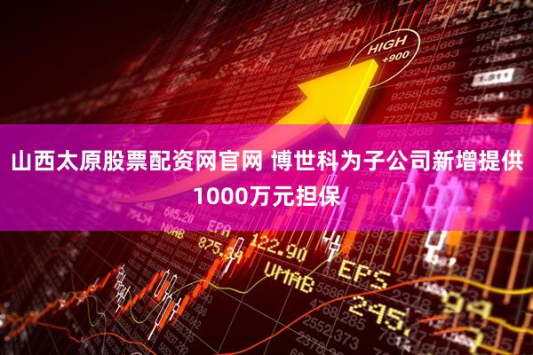山西太原股票配资网官网 博世科为子公司新增提供1000万元担保